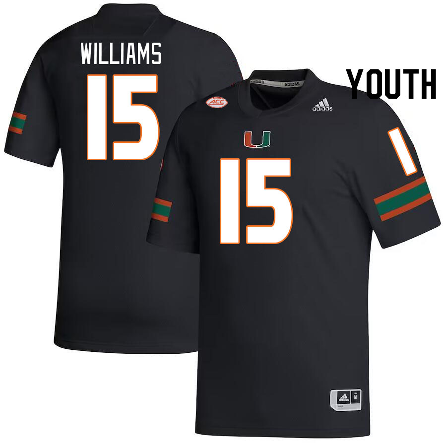 Youth #15 Markeith Williams Miami Hurricanes College Football Jerseys Stitched-Black - Click Image to Close